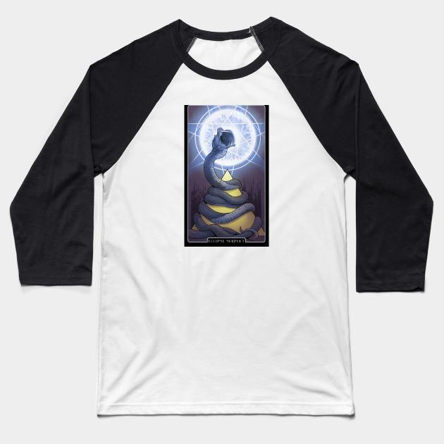 Eclipse Serpent Baseball T-Shirt by jpowersart